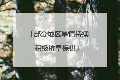 部分地区旱情持续 积极抗旱保供
